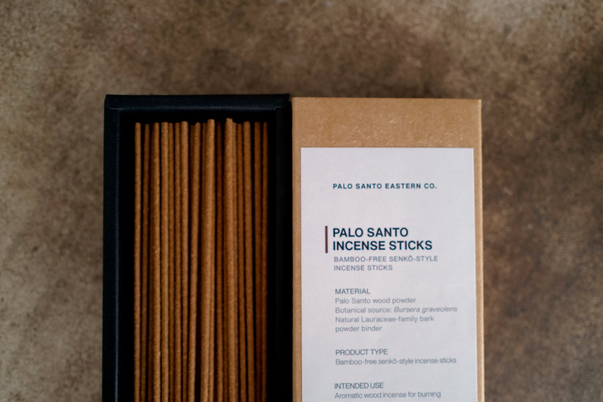 Palo Santo Eastern Co. labeled wholesale box of incense sticks