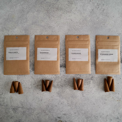 Incense cones scent samples in five scents